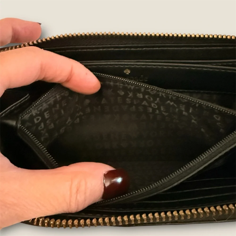 Kate Spade Black Textured Wallet